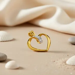 จี้เพชรรูปหัวใจชุบทองคำสุดหรูสำหรับผู้หญิง ของขวัญเครื่องประดับสุดหรู ประเภทสินค้า จี้เพชรและชาร์ม - Product Image 1