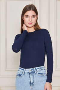 Sous-vêtements pour femmes, body à col rond et manches longues - Product Image 3