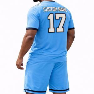 Conjunto de Camiseta y Pantalones Cortos de Fútbol Personalizados para Hombre, Uniforme Deportivo Transpirable para Entrenamiento y Partido - Product Image 5