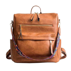 Sac à dos en cuir de buffle marron fait main de 17 pouces avec bretelles réglables RFID pour l'école, les affaires ou la chasse - Product Image 6