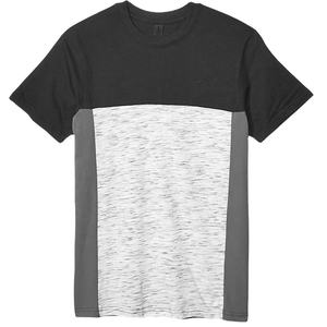 T-shirt à manches courtes pour hommes, couleur bordeaux et gris anthracite, bicolore, décontracté, col rond, coupe classique, t-shirt classique - Product Image 4