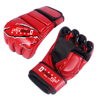 2024 profesional de alta calidad 8oz guantes de cuero de medio dedo MMA Muay Thai equipo de entrenamiento cuero sintético 6oz niños adultos