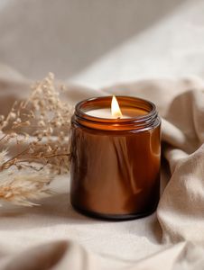Square Glass Jar Double Wick Soy Wax Scented Candle Ramadan Eid Home <b>Decoration</b> Aromatherapy Stress Relief Luxury Long Burn Gift - Product Image 6