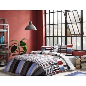 Ensemble de housse de couette simple Foster Blue Taç Ranforce - Product Image 1