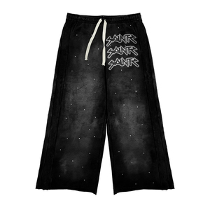 Pantalones Deportivos de Felpa de Algodón Nuevos al por Mayor, Personalizables, Pantalones Acampanados Desgastados - Product Image 1