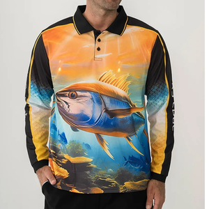 Calidad superior personalizada UPF50 + Protección solar Ropa de pesca unisex Productos de pesca Polo de pesca de manga larga Ropa superior - Product Image 5