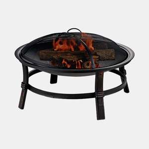 Metal Fire Pit Outdoor Heating Garden Patio Bonfire Stove Steel Heavy Duty Build for <b>Camping</b> Cooking Use with Custom Feature - Product Image 1