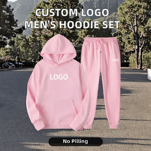 Ensemble survêtement pour homme, sweat-shirt et pantalon de survêtement surdimensionnés, couleur unie, polaire, décontracté, sport, streetwear, sur mesure, ODM, vente en gros - Product Image 3