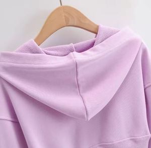 2025 nouveau hiver pull à capuche ample coton épais sweats à capuche femmes haut court conception fabrication - Product Image 4