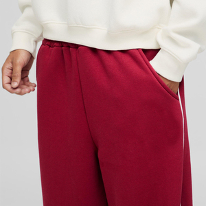 New Unisex Custom Logo Streetwear Winter <b>Cargo</b> <b>Pants</b> Side Stripe Flat Front <b>Baggy</b> Loose Fit Flared Oversized Fleece - Product Image 3