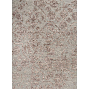 Tapis en laine et viscose noué à la main Aurora gris et noir à motif floral pour usage domestique - SKWV-119 - Product Image 3