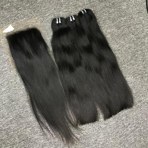 Juego completo de 3 mechones con cierre 100% Extensiones de cabello humano natural vietnamita recto 6x6 Hd con cierre Precio al por mayor - Product Image 2