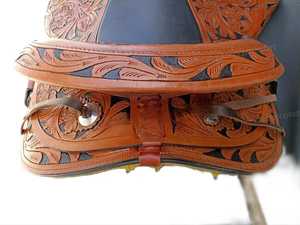 Handmade Wade Tree a Fork Premium Western Leather Saddle English Horse Racing Products From India Roping Ranch Work - Product Image 4