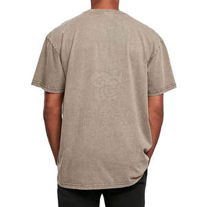 Camiseta Casual de Uso Diario con Lavado Ácido para Hombre, Camiseta de Algodón, Tela Suave, Ajuste Cómodo, Estilo Urbano Moderno - Product Image 3