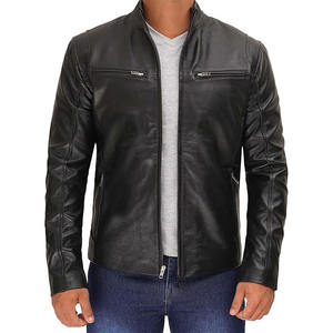 Veste mince en faux cuir personnalisable OEM pour femmes à col montant en cuir PU pour la saison d'hiver pour hommes - Product Image 5