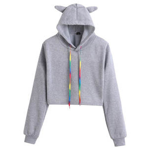 2025 nouveauté Logo personnalisé brodé respirant 100% coton biologique sweat à capuche court pour les femmes fermeture éclair conception bouffée automne - Product Image 6