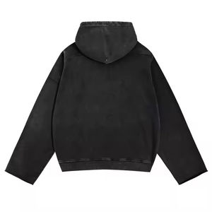 เสื้อฮู้ดดี้ทรงบ็อกซี่สไตล์วินเทจปักลาย 465GSM ผ้าฝ้าย 100% เนื้อหนัก ฟอกสีแบบดิสเทรส ผ้าเฟรนช์เทอร์รี่ - Product Image 2