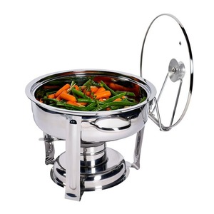 Plato de frotamiento de acero inoxidable listo para fiestas con acabado brillante y cubierta segura adecuada para eventos en interiores y exteriores - Product Image 5