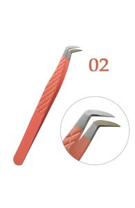 Pinzas profesionales para pestañas de acero inoxidable, 1 Uds., empuñadura de punta de fibra para maquillaje de volumen, herramientas de extensión de pestañas - Product Image 6