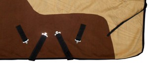 Haute qualité 210D Nylon Satin doublé hiver polaire cheval tapis double ton conception avec gousset de cou et épaule en gros - Product Image 3