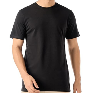 Venta al por mayor de Camisetas Personalizadas 100% de algodón orgánico para hombre, camisetas casuales ajustadas de manga corta, camisetas negras de un solo jersey, bloque de color informal - Product Image 5