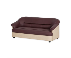 Sofá de tela de PVC de 3 plazas de alta calidad de lujo en diseño brillante Beige granate para muebles de sala de estar - Product Image 4