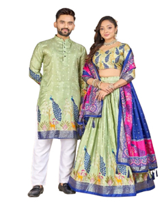 Diseñador algodón nupcial Lehnga Choli para niñas precio al por mayor vestidos de novia y desgaste del partido tela Georgatte - Product Image 1