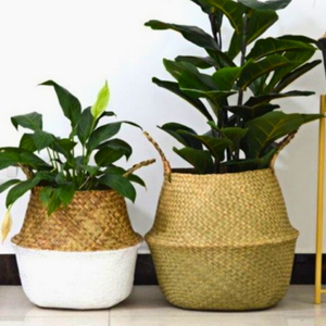 ตะกร้าใส่ของจากหญ้าทะเลตะกร้าสานด้วยมือพร้อมด้ามจับสีงานฝีมือตามสั่งจากผู้ผลิตในเวียดนาม - Product Image 1