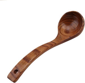 Utensilios de cocina de aspecto profesional Cuchara de sopa de madera Accesorios para el hogar Cucharón de sopa de servicio de madera precio barato - Product Image 5