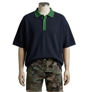 Servicio Personalizable ODM OEM, Camisetas de Golf con Mangas Raglán y Bordado Plano, Camisetas Polo a Rayas de Corte Holgado para Hombre - Product Image 1