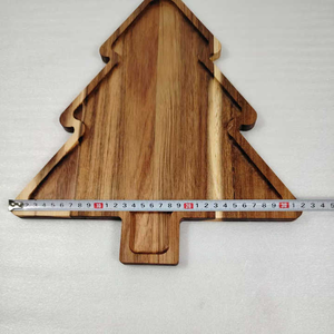 Bandeja de madera de Navidad con forma de árbol de Acacia festivo, tabla de quesos y aperitivos para entretenimiento festivo - Product Image 5