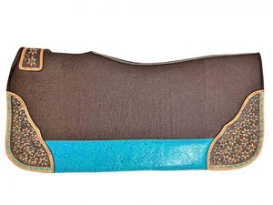 Western Saddle <b>Felt</b> <b>Pad</b> with Counture Shape with Leather Patch and Australian Tack American Tack Equine Products - Product Image 4