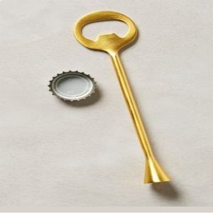 Ouvre-bouteille de bière en or mat en laiton massif, ouvre-bouchon de bouteille - Product Image 1
