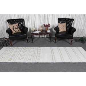 Vintage 2.8x10.2 ft <b>Rug</b>, <b>Runner</b> Turkish <b>Rug</b>, White Gray Moroccan <b>Rug</b> - Product Image 2