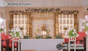 Decoración de Escenario Blanca de Lujo para Bodas Walima, Decoración de Escenario Premium con Temática Blanca para Bodas, Decoración de Escenario de Ensueño para Recepción de Bodas - Product Image 4