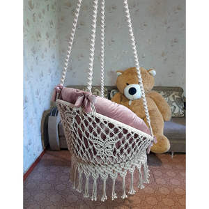Silla Colgante de Macramé Bohemia Hecha a Mano, Silla Colgante Única para Interiores y Exteriores, para Decoración del Hogar y Uso en el Jardín - Product Image 2