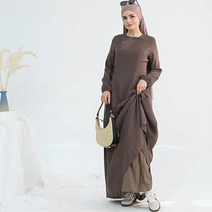 Robe musulmane Abaya pour femmes Slim Fit Maxi Modest Eid Outfit Lightweight Islamic Travel Dress Long Sleeve Abayas Thobe Ramadan - Product Image 6