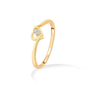 Bague en or jaune sertie de diamants pour femmes - Élégance minimaliste - Product Image 3