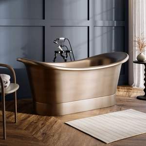 Antique style handcrafted freestanding brass bath tub for luxury vintage bathroom interior design inspiration ideas - Product Image 2