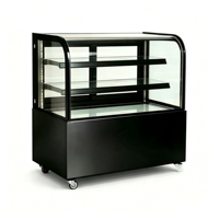 Vitrine réfrigérée pour gâteaux sur pied, double arc, avec corps en acier inoxydable, capacité 2-8 gâteaux ℃   Système de refroidissement