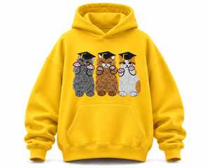 Sudadera con Capucha de Invierno Transpirable con Bordado de Gatos de Graduación, Informal, de Forro Polar, Corte Regular, Unisex para Adultos - Product Image 4