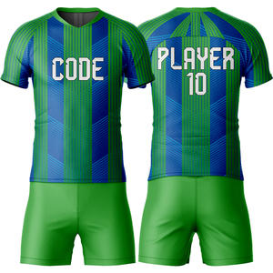 Conjunto de camiseta y pantalón corto de fútbol para hombre con estampado personalizado al por mayor, transpirable, manga corta, servicio OEM con técnicas de corte automatizadas - Product Image 1