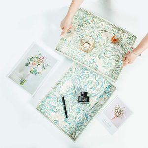 ถาดใส่กาแฟฝังมุกทรงสี่เหลี่ยม,ถาดทำมือแบบสร้างสรรค์สไตล์โมเดิร์นจากเวียดนาม - Product Image 2