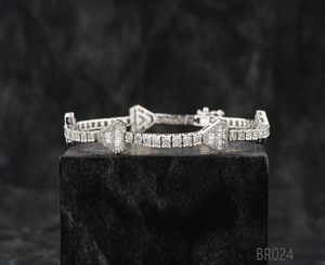 Pulsera de Cadena Cubana de Dos Hileras con Diamantes Redondos Brillantes Cultivados en Laboratorio de Primera Calidad |   Joyería Hip Hop con Incrustaciones de Diamantes en Oro, Certificada por IGI - Product Image 4