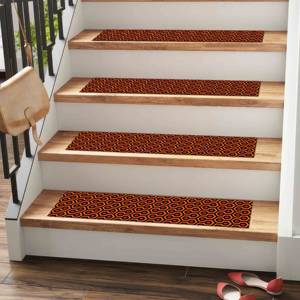 Tapis imprimé brillant - Rouge, Orange, Moderne, Tapis d'escalier, Gobelin - Product Image 2