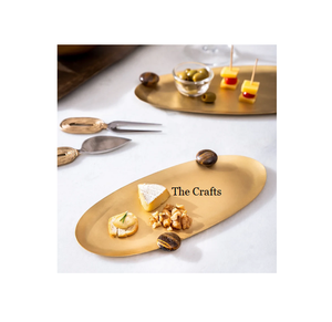 Bandeja de hierro de diseño fabuloso con asas de resina, utensilios de cocina de Calidad exclusiva, bandeja para servir alimentos para mayorista - Product Image 1