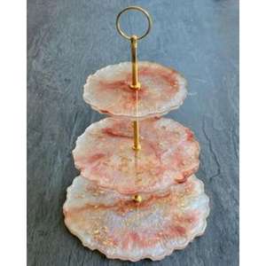 แท่นวางเค้กทำจากเรซินแบบแอบสแตรกทันสมัยสุดหรูชิ้นกลางที่สะดุดตาสำหรับอุปกรณ์ทำเค้กขนมหวาน - Product Image 3