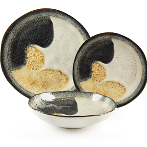 Service de table contemporain Excelsa Dioniso, 12 pièces, céramique beige, pour 4 personnes - Product Image 1