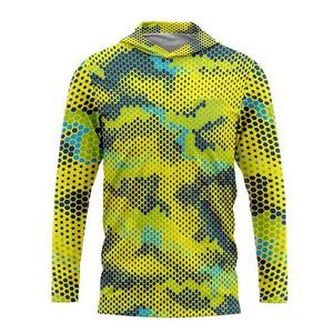 Sudadera con capucha de pesca de secado rápido Anti-UV ligera personalizada OEM UPF50 + Tops de malla de camuflaje transpirable para adultos ropa de pesca ropa deportiva - Product Image 6