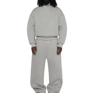 Ventes en gros de survêtements unisexes en molleton uni décontracté 2 pièces, 330g, pantalon grande taille, survêtements de haute qualité, survêtement surdimensionné - Product Image 3